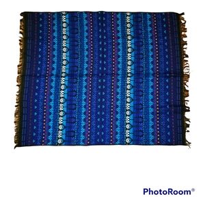 Hand-crafted woven wall decor. Beautiful bright color block.